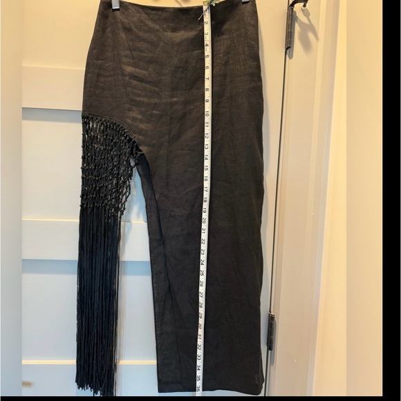ZARA MAXI SKIRT WITH FRINGES  LININ AND ZARA PURPLE CROP TOP - Picture 4 of 10